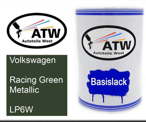 Volkswagen, Racing Green Metallic, LP6W: 500ml Lackdose, von ATW Autoteile West.